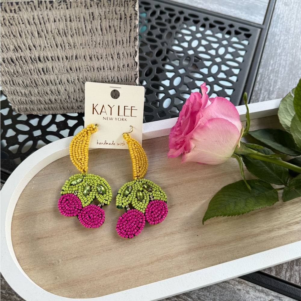 Pink & Yellow Earrings Statement🤍